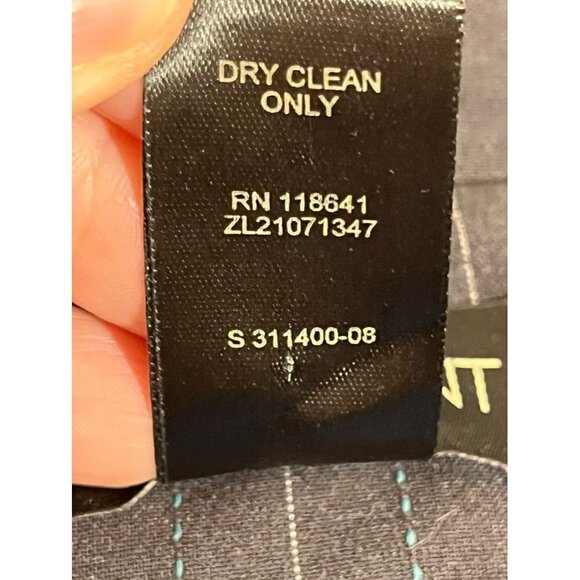 Lane Bryant Jacket Women 16 Blue Striped Office Retro Neutral Minimalist Career - Picture 8 of 12